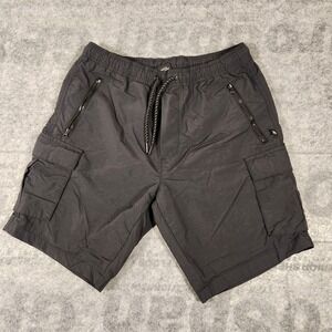 West 49 Swim shorts Mens Size Medium Black Draw string Zipper Pocket Inner Mesh